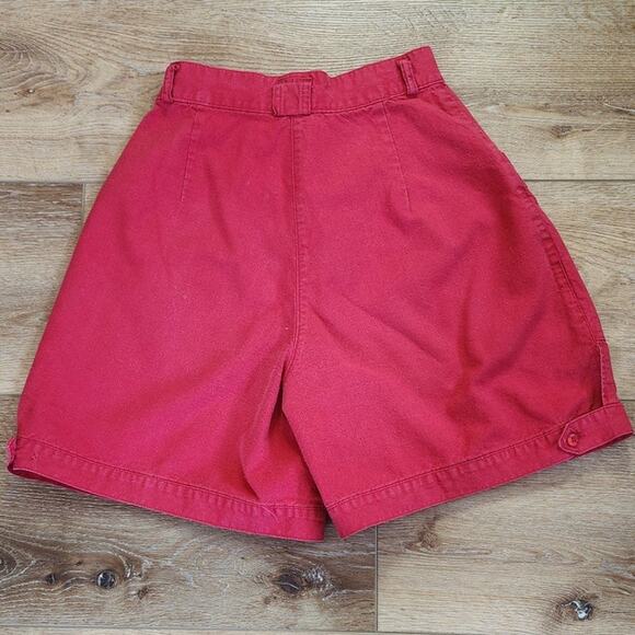 Vtg High Waisted  Red Shorts by IVY with Cargo Style Pockets Women's  Size 5/6 - Picture 2 of 8